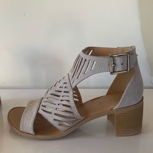 Charlotte Russe Grey Cutout Sandal 1” Heel
